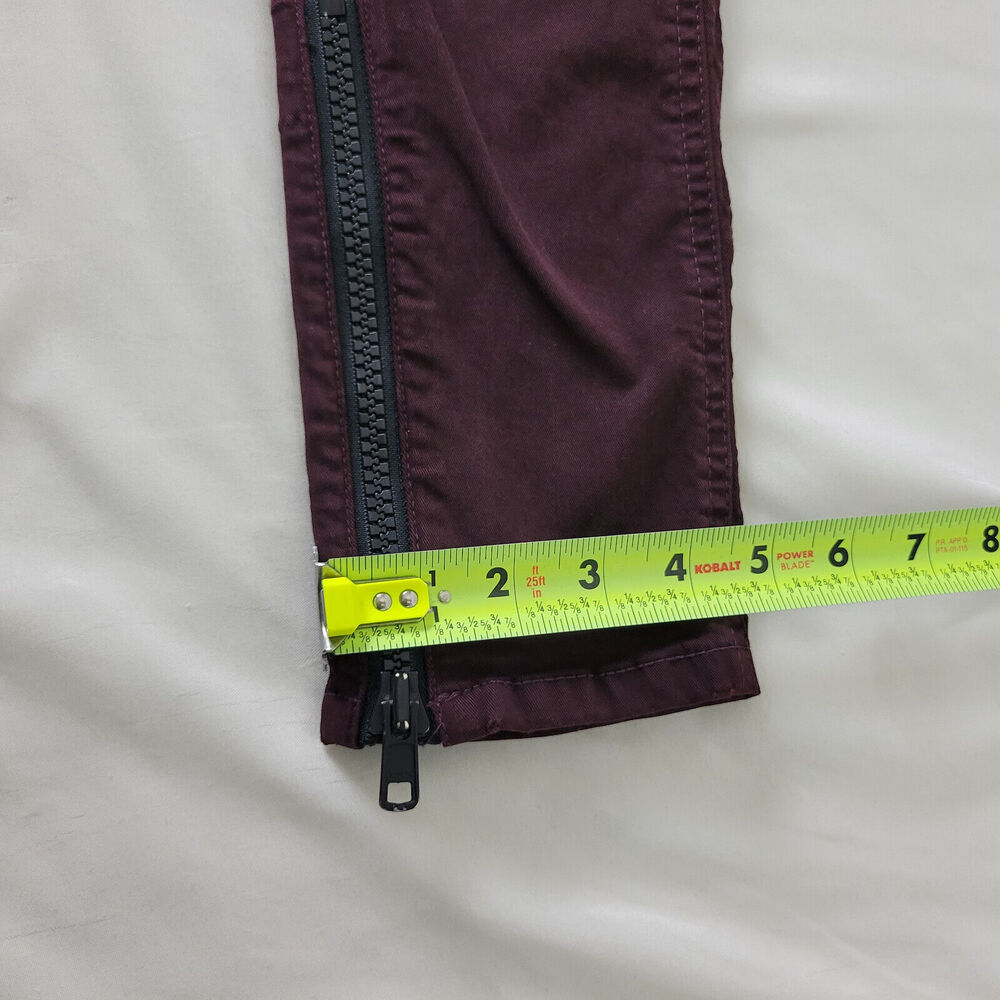BDG Jeans Womens 29 Maroon Denim Low Rise Jegging Zip Ankle W28 x L27.5 - Picture 7 of 16